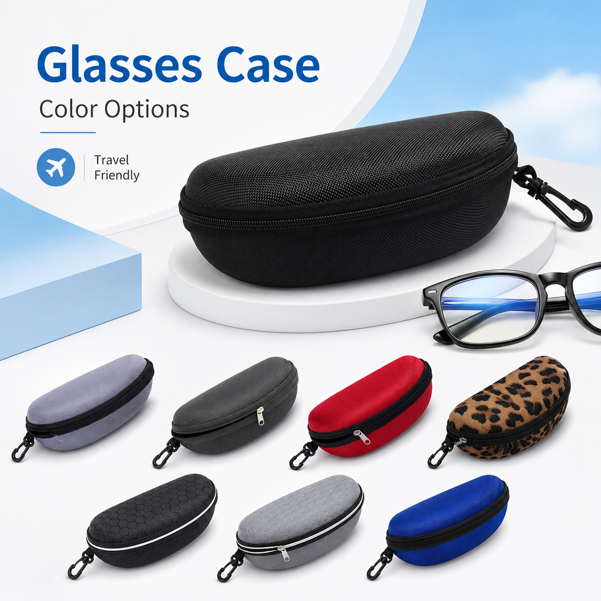 Travel Reading Accessories - Custodia Protettiva Rigida per Occhiali con