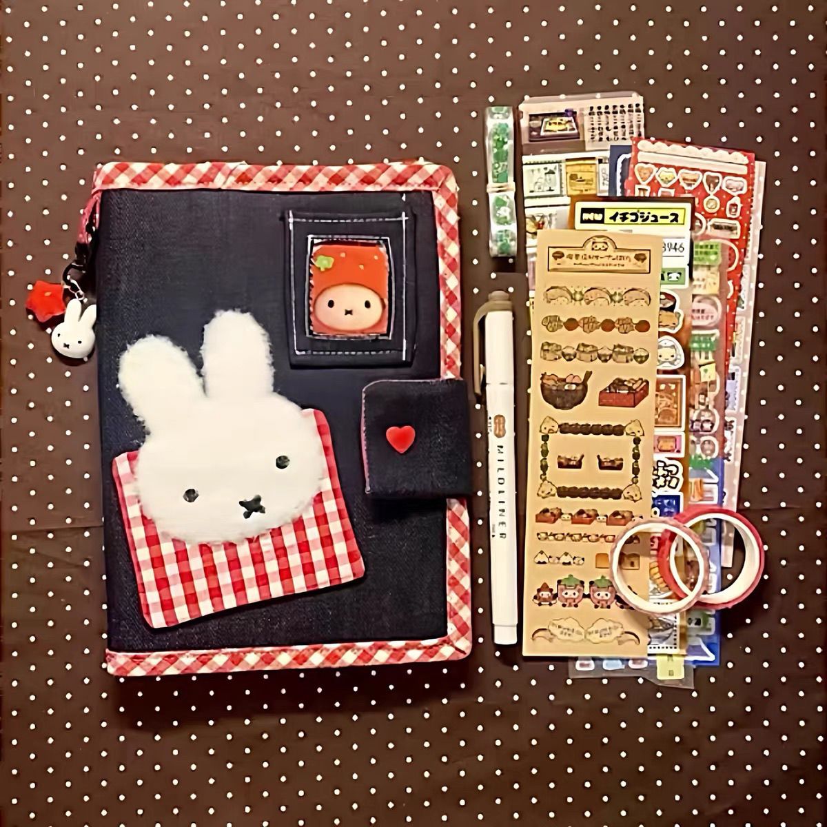 Travel Journal Accessories - Quaderno A6 in denim con coniglietto