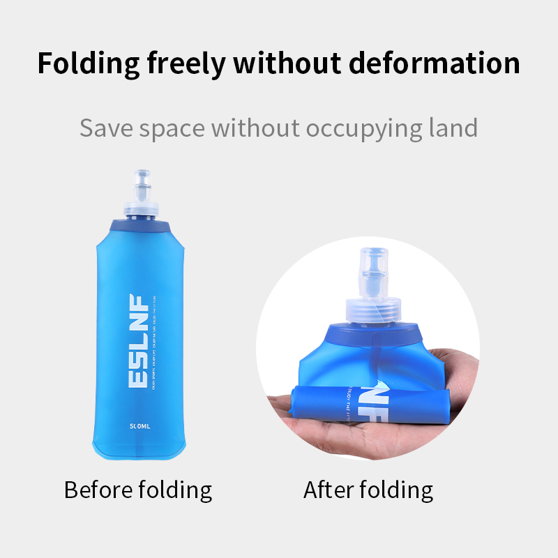 Water Bottle Collapsible - Bottiglia d'acqua pieghevole da 500 ml
