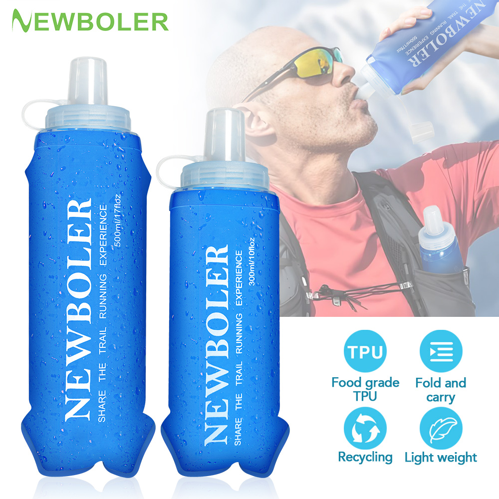 Water Bottle Collapsible - NEWBOLER 300/500ML Bottiglia d'acqua TPU Pieghevole