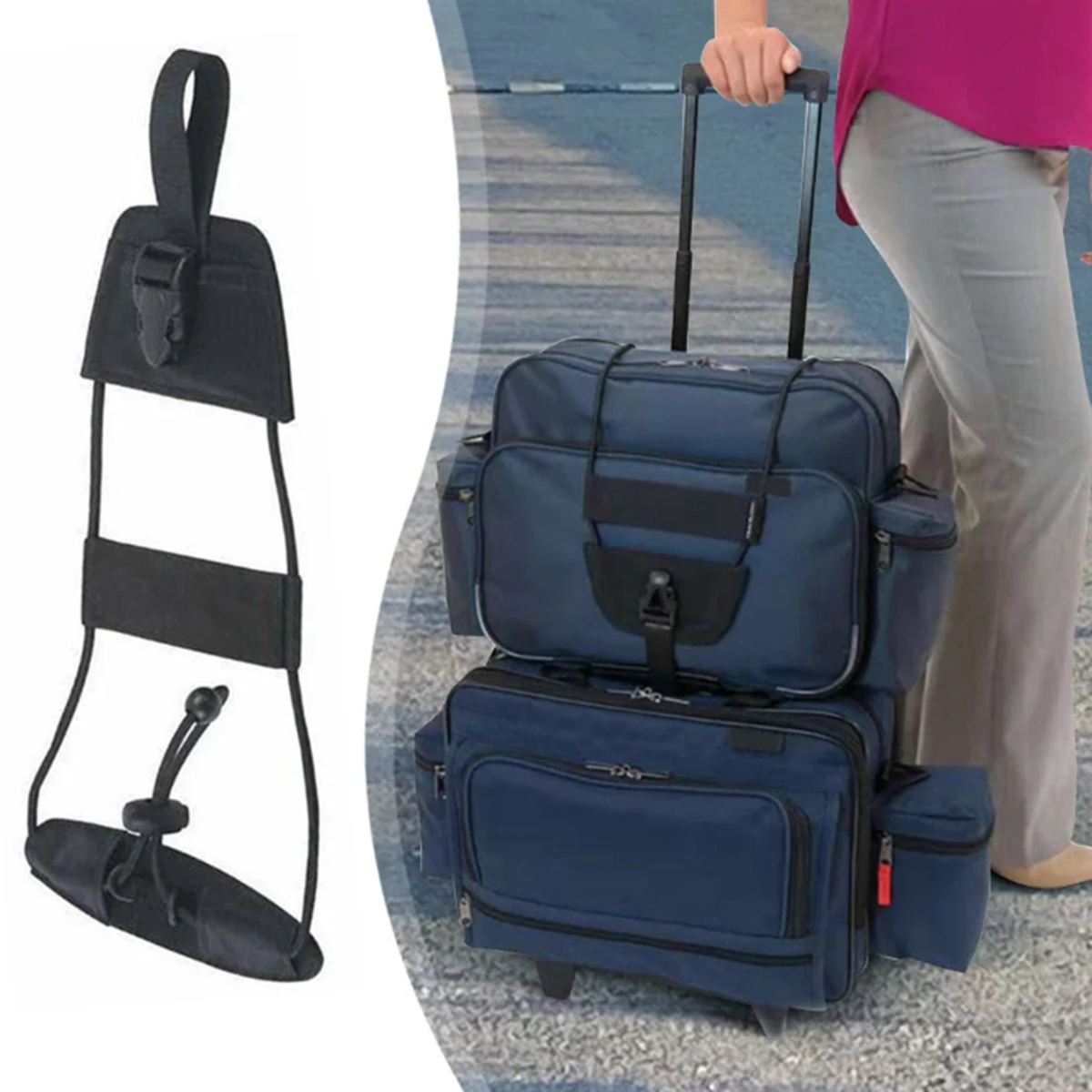 Travel Packing Cube - Cinghia di Collegamento per Bagagli da