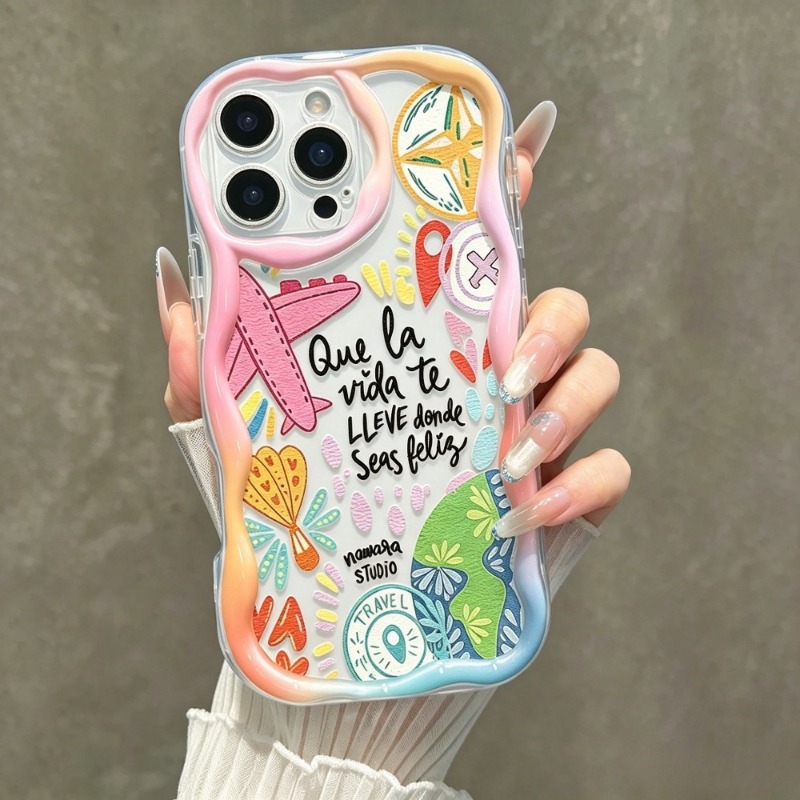 Travel Accessories Iphone - Cover Morbida Trasparente con Motivo Graffiti