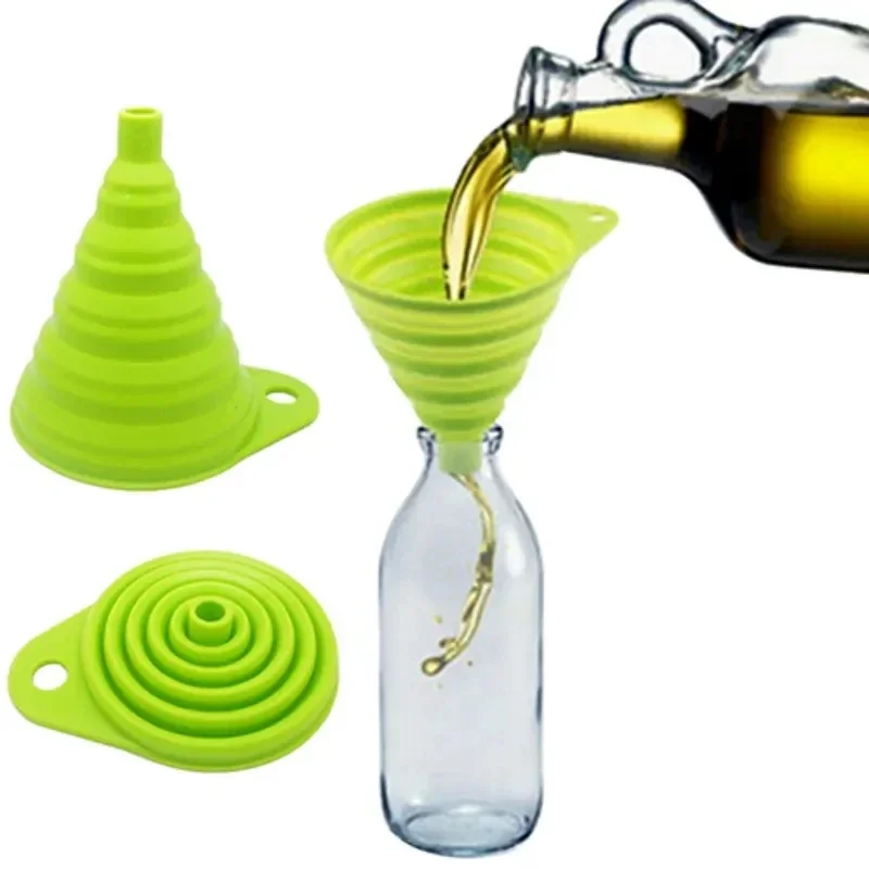 Water Bottle Collapsible - 1/4 Pezzi Imbuto Pieghevole in Silicone,