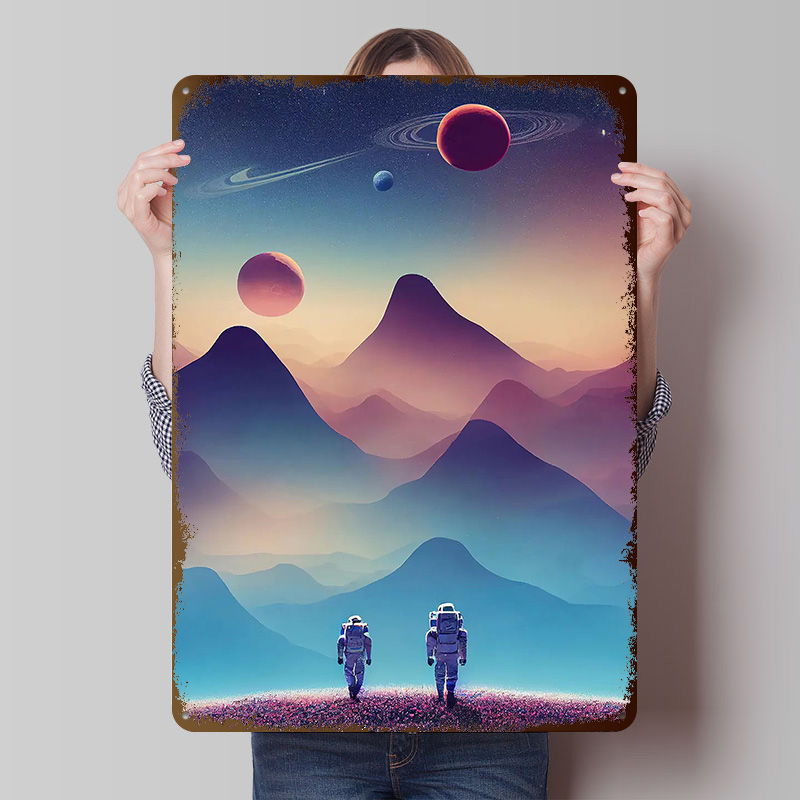 Travel Accessories For Europe - Poster Astronauta in Viaggio, Targhe in
