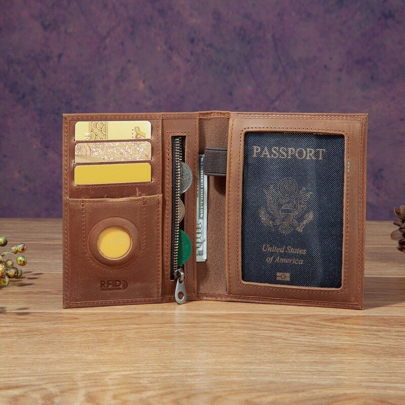 Travel Accessories Wallet - Elegante Porta Passaporto Unisex in Pelle,